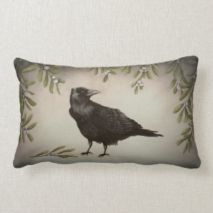 Mistletoe Crow Lumbar Cushion