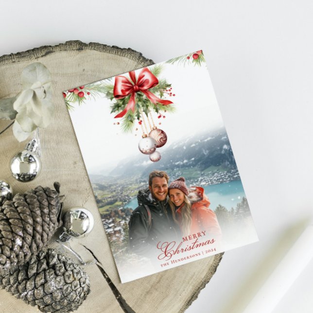 Mistletoe Custom Photo & Name Christmas Card (Creator Uploaded)