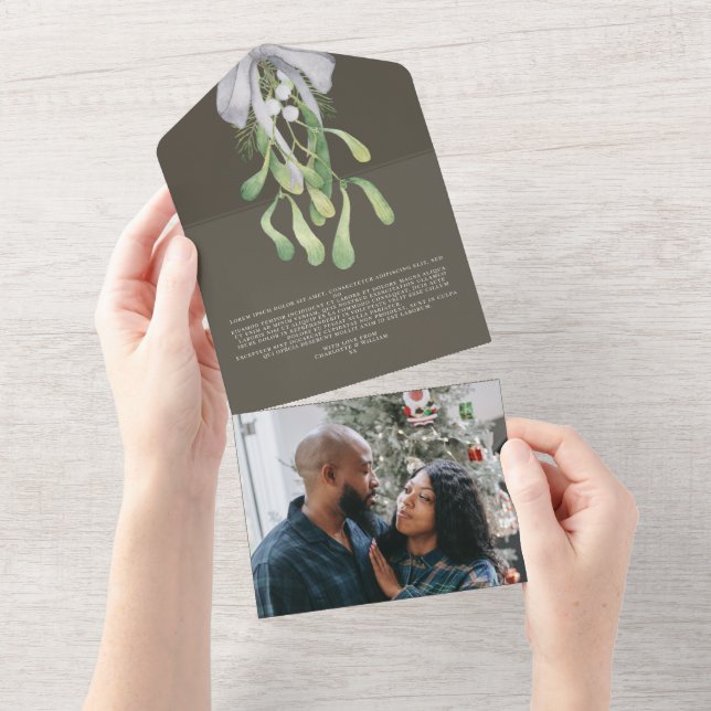 Mistletoe Elegant Christmas Card (Tearaway)