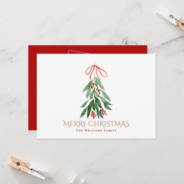 Mistletoe Family Framed Photo Christmas (Front/Back In Situ)