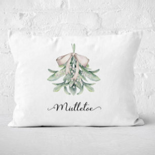 Mistletoe Festive Holiday  Decorative Cushion