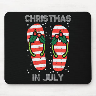 Mistletoe Flip Flops Christmas In Jully Summer Xma Mouse Pad