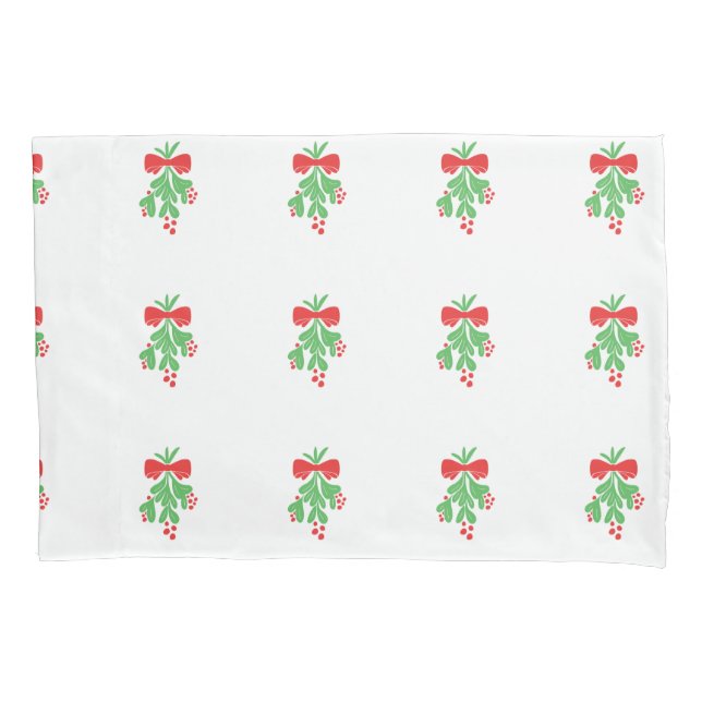 MISTLETOE GALORE PILLOW CASE PAIR (Front-Left)