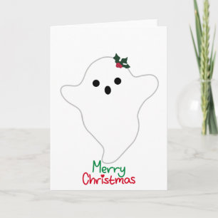 Mistletoe Ghost Merry Christmas  Card