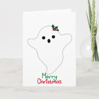 Mistletoe Ghost Merry Christmas  Card