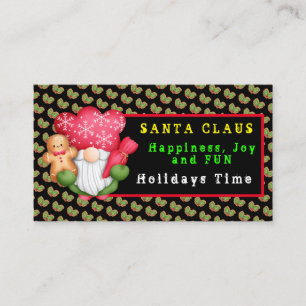 Mistletoe Gnome Customise Colour and Text Business Card