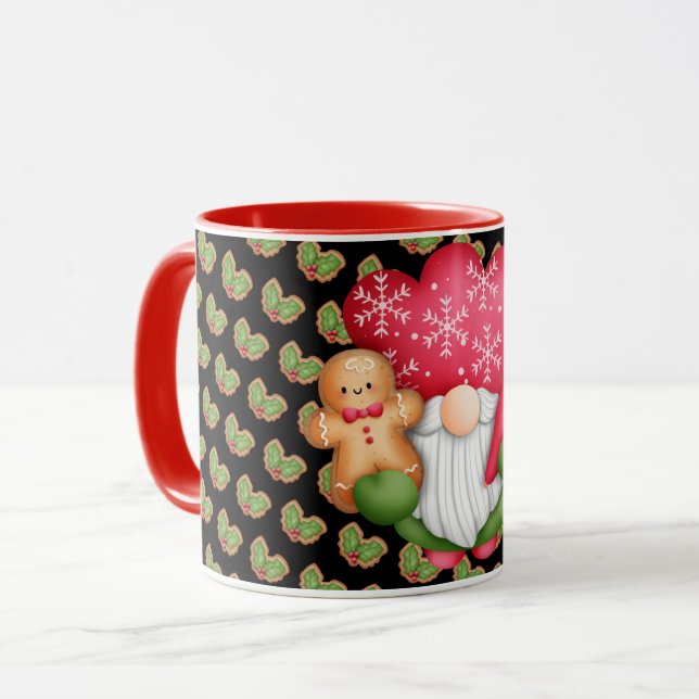 Mistletoe Gnome Customise Colour Mug (Front Left)