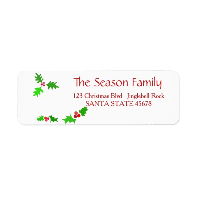 Mistletoe Holiday Address Label Return Address Label (Front)