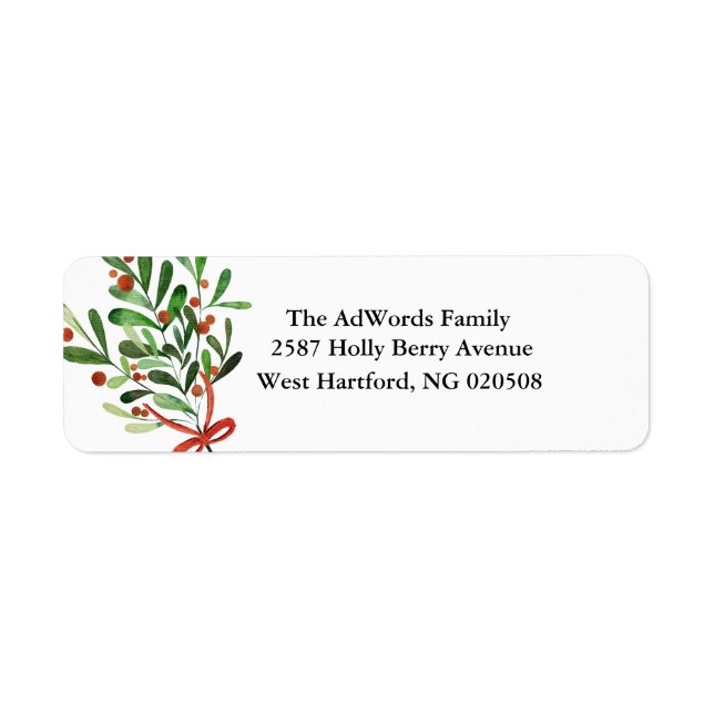 Mistletoe Holiday Address Labels (Front)