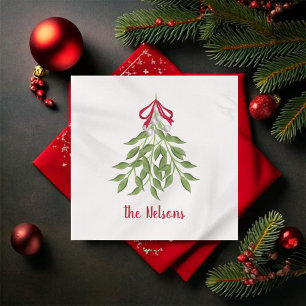 Mistletoe Holiday Napkin