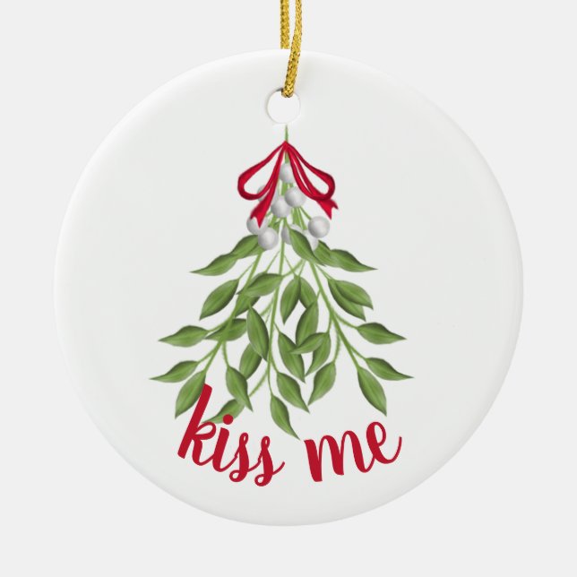 Mistletoe Holiday Ornament (Front)
