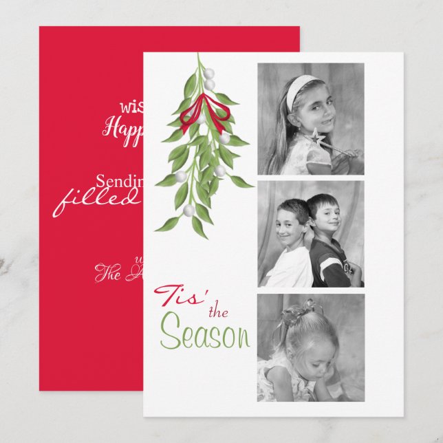 Mistletoe Holiday Photo Card (Front/Back)