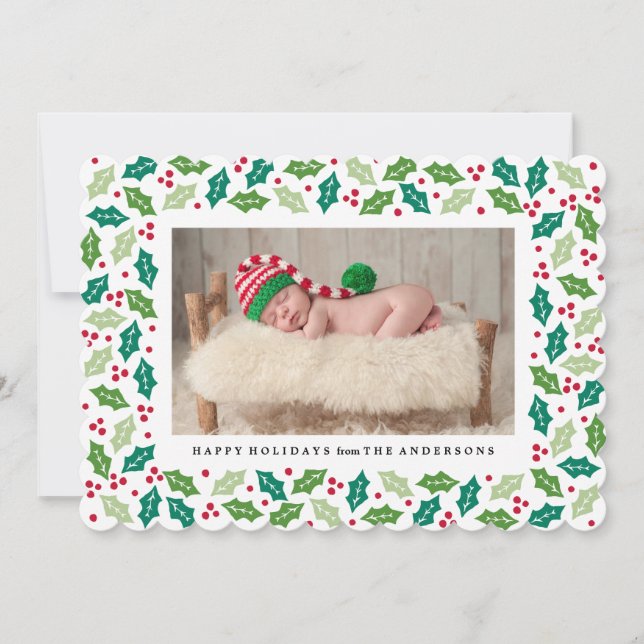 Mistletoe Holiday Photo Card (Front)