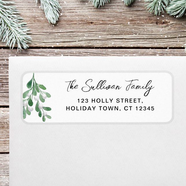 Mistletoe Holiday Return Address Label (Creator Uploaded)