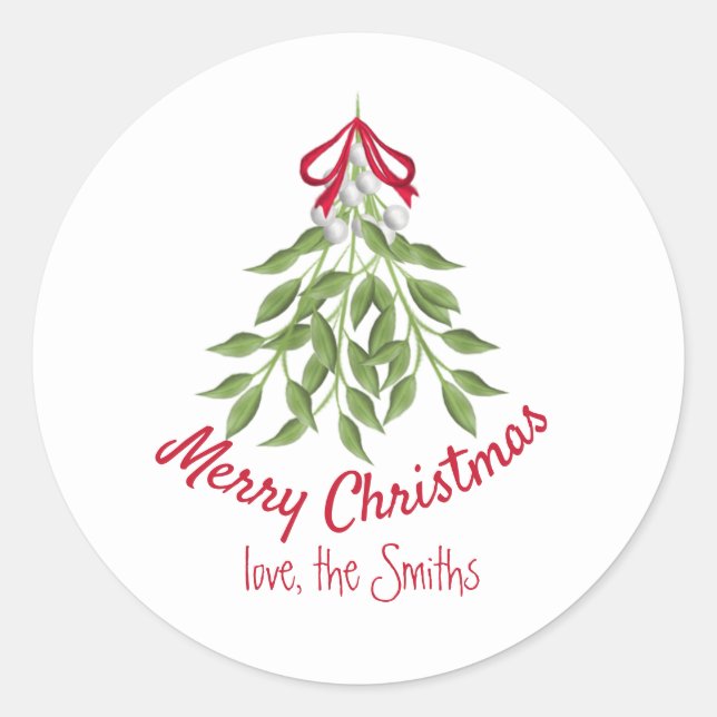Mistletoe Holiday Sticker (Front)