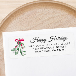 Mistletoe Holidays Return Address  Label