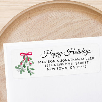Mistletoe Holidays Return Address Return Address Label