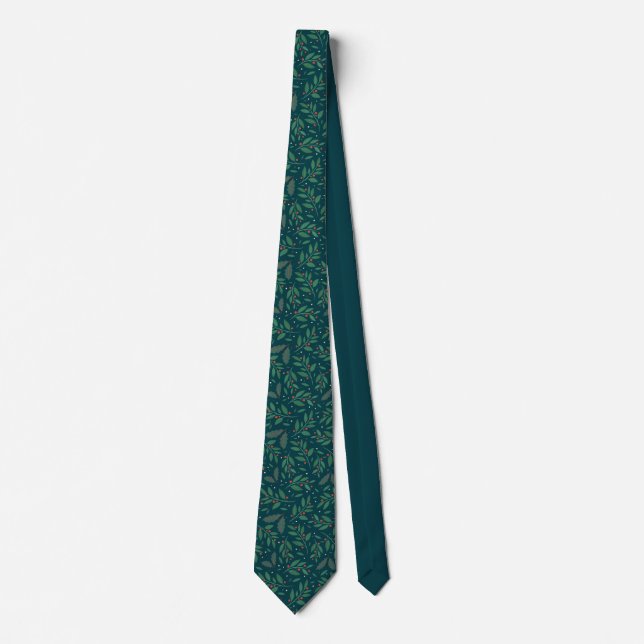 Mistletoe & Holly Christmas Necktie (Front)