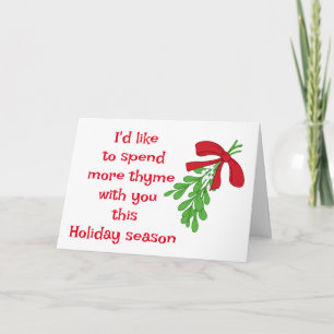 MISTLETOE HUMOR FOR MY LOVE AT CHRISTMAS CARD