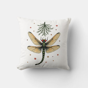 Mistletoe Kiss Dragonfly Cushion