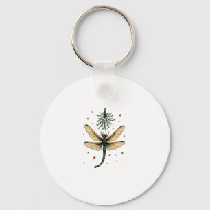 Mistletoe Kiss Dragonfly Key Ring