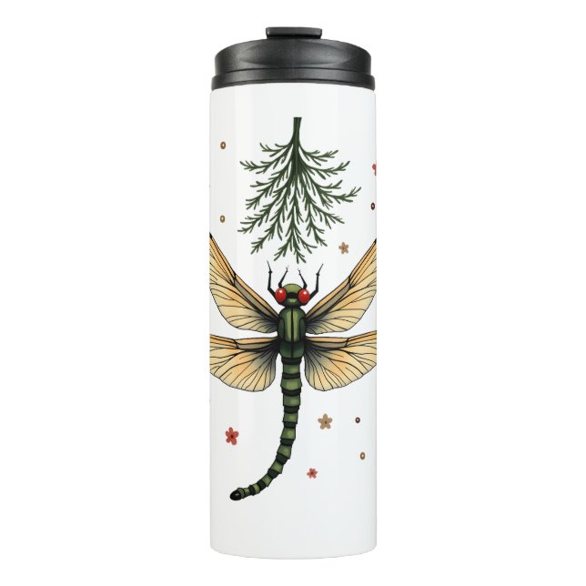Mistletoe Kiss Dragonfly Thermal Tumbler (Front)