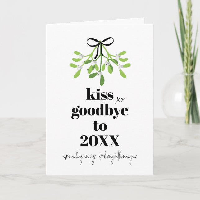 Mistletoe Kiss Goodbye Do-Over Funny Christmas Holiday Card (Front)