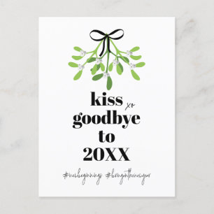 Mistletoe Kiss Goodbye Do-Over Funny  Holiday Postcard