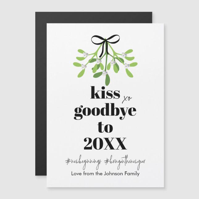 Mistletoe Kiss Goodbye Do-Over Funny Xmas Magnet (Front/Back)