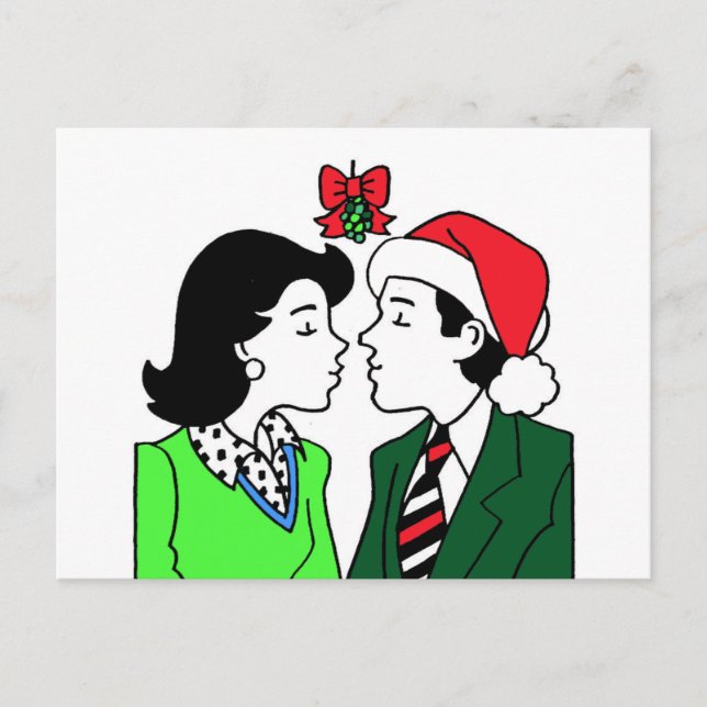 Mistletoe Kiss Postcards (Front)
