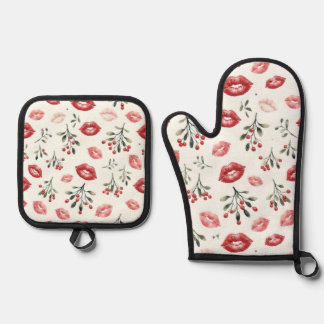 Mistletoe Kisses Oven Mitt & Pot Holder Set
