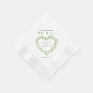 Mistletoe line art wedding custom napkin