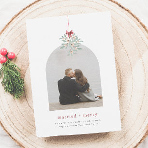 Mistletoe Magic Minimalist Arch Photo Christmas Holiday Card