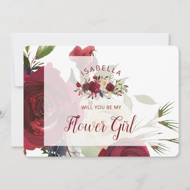 Mistletoe Manor Be My Flower Girl Proposal Card (Front)