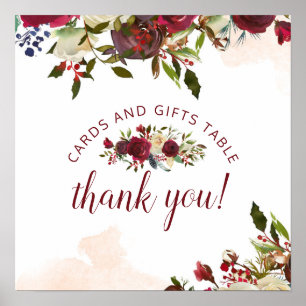 Mistletoe Manor Cards & Gifts Wedding Table Sign