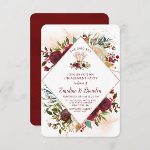 Mistletoe Manor Chic She Said Yes Engagement Party Invitation