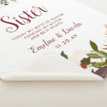 Mistletoe Manor Chic To the Sister Heartfelt Quote Sherpa Blanket<br><div class="desc">Mistletoe Manor Watercolor Lush Roses Design with Hand Painted Florals, Holly Berry Leaves, Pine Sprig Foliage, and Watercolor Paint Brush Strokes. Colourful Marsala, Wine Merlot Red, Burgundy, Ivory Cream, and Green. With Swirly Chic Typography Brush Script Fonts and Elegant Floral Top Border - Sister Maid of Honour Heartfelt Quote Keepsake...</div>