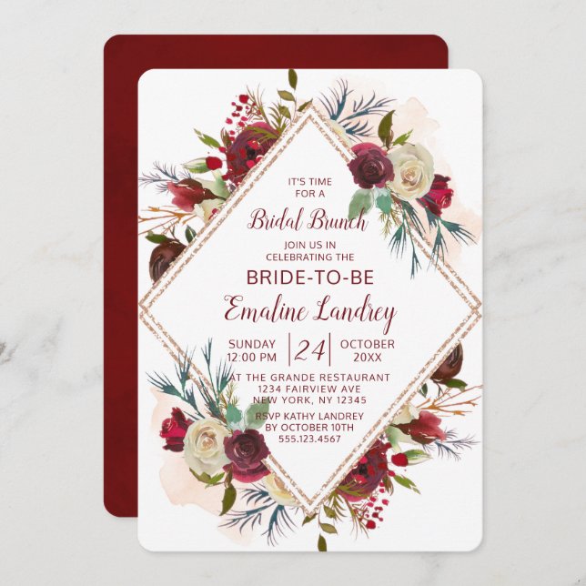 Mistletoe Manor Diamond Bridal Brunch Shower Invitation (Front/Back)