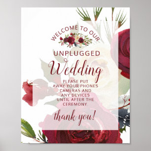 Mistletoe Manor Unplugged Wedding Table Sign