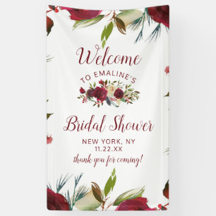 Mistletoe Manor Winter Bridal Shower Welcome Banner