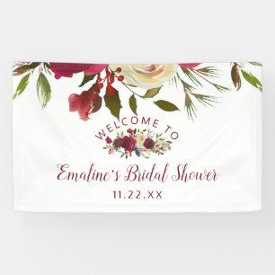 Mistletoe Manor Winter Bridal Shower Welcome Banner