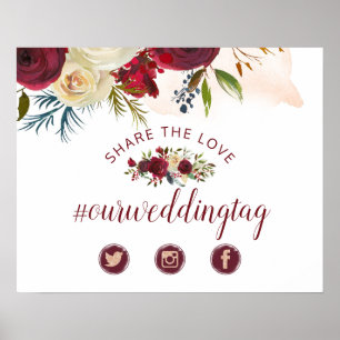 Mistletoe Manor Winter Share the Love Wedding Sign