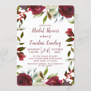 Mistletoe Manor Winter Wedding Bridal Shower Invitation
