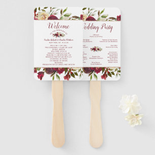 Mistletoe Manor Winter Wedding Ceremony Program Hand Fan