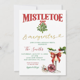 Mistletoe & Margaritas Winter Holiday Fiesta Party Invitation