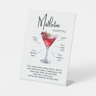Mistletoe Martini Holiday Bar Sign