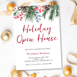 Mistletoe Merriment & Cheer Holiday Open House  Invitation