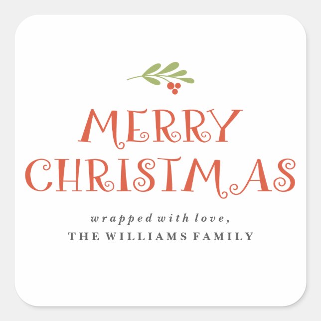 Mistletoe Merry Christmas Present Labels (Front)