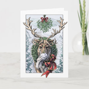"Mistletoe Messenger" editable Christmas cards