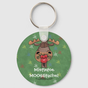 Mistletoe MOOSEtache Key Ring